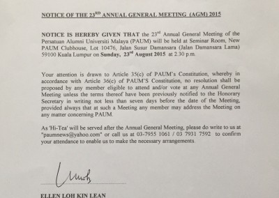 Notice of the 23rd Annual General Meeting (AGM) 2015